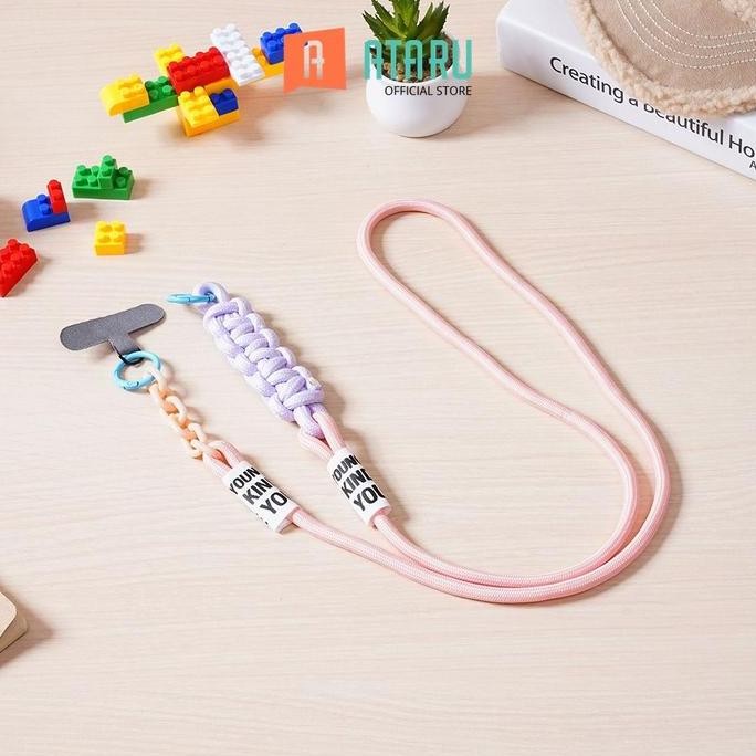 

TERBARU - Au Lanyard Color Block Strap - Pink/Ungu Tali Leher Name Tag Id Card Kartu Akses Gantungan Tanda Pengenal Tali Gantungan Hp