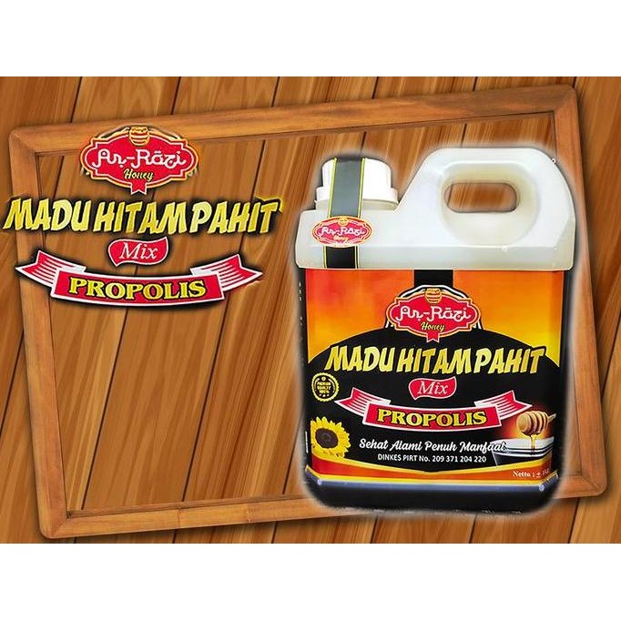 

Paket 2Kg Madu Super Hitam Pahit Plus Propolis Ar-Rozi