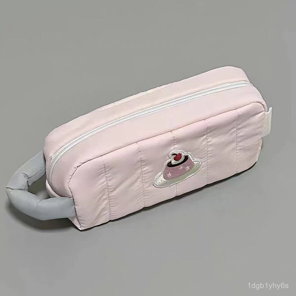 

New Simple Color Block Cute ins Pencil Bag Student Large Capacity High-Looking Girl Stationery Storage Bag SCFB
