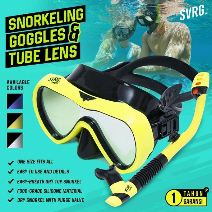 SVRG. Snorkeling Goggles & Tubes - Kacamata Selam Snorkle Mask 2108