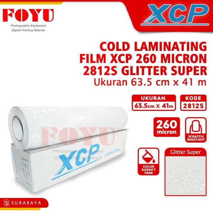 

Plastik Laminasi Laminating Dingin Xcp 260 Mic 63.5Cmx41M Glitter Super 2812S Mesin Roll Co