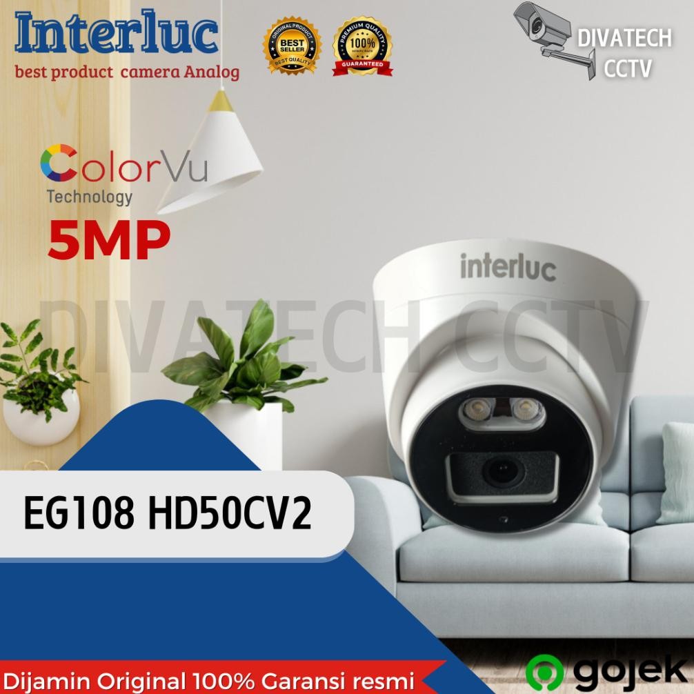 INTERLUC CAMERA 5MP COLORVU EG108 HD50CV2 5MP COLORVU INDOR