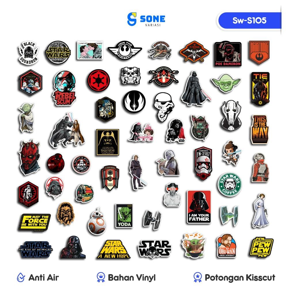 

Termurah 55 Pcs Stiker Pack Star Wars Vinyl Waterproof Anti Air untuk Sticker Helm Buku Journal Koper Motor Casing HP Laptop Tumbler RYZ-64