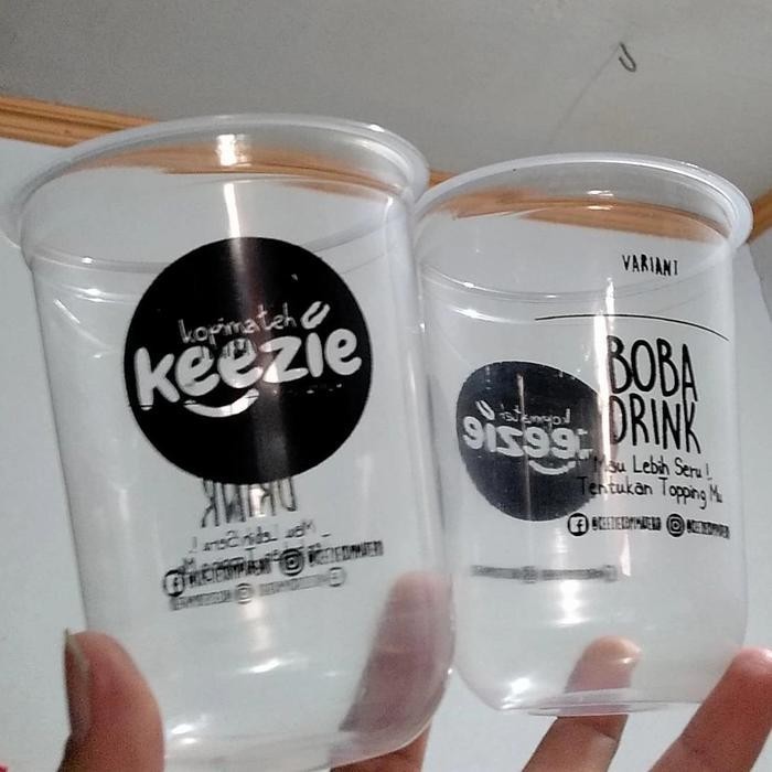 (Ready) Sablon Cup Plastik 16Oz Oval Murah Bestseller
