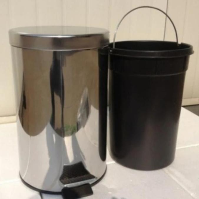 Promo Tempat Tong Sampah Injak 8 Liter Stainless Bin 8L