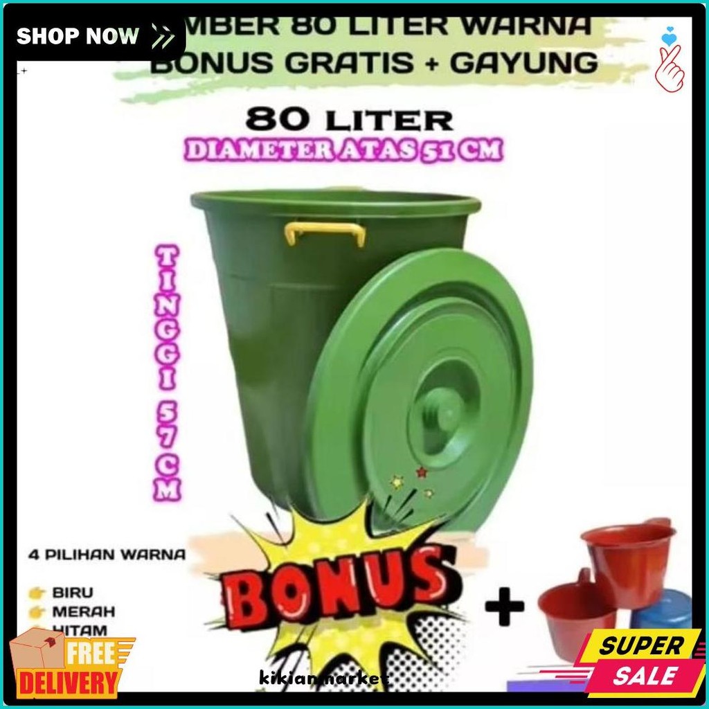 Sale Ember Jumbo 80 Liter Bonus Gayung Tong 80 Liter