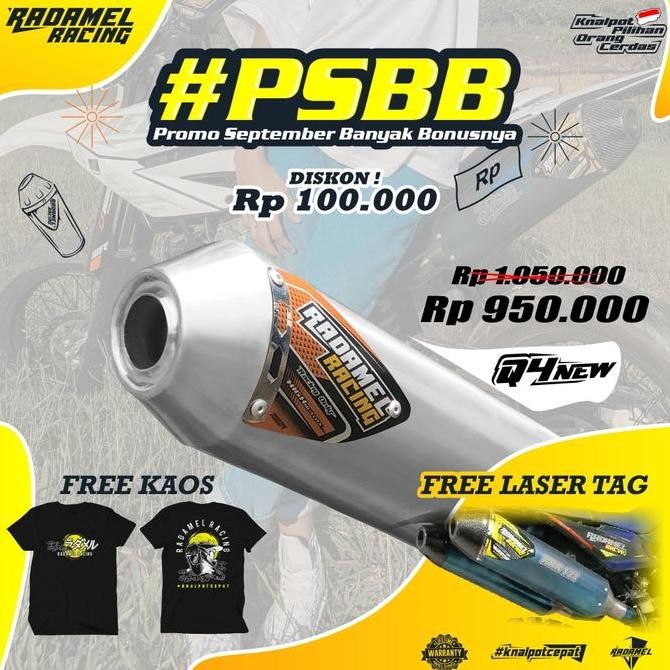 knalpot Radamel type Q4 new stainless klx & crf 150 Original