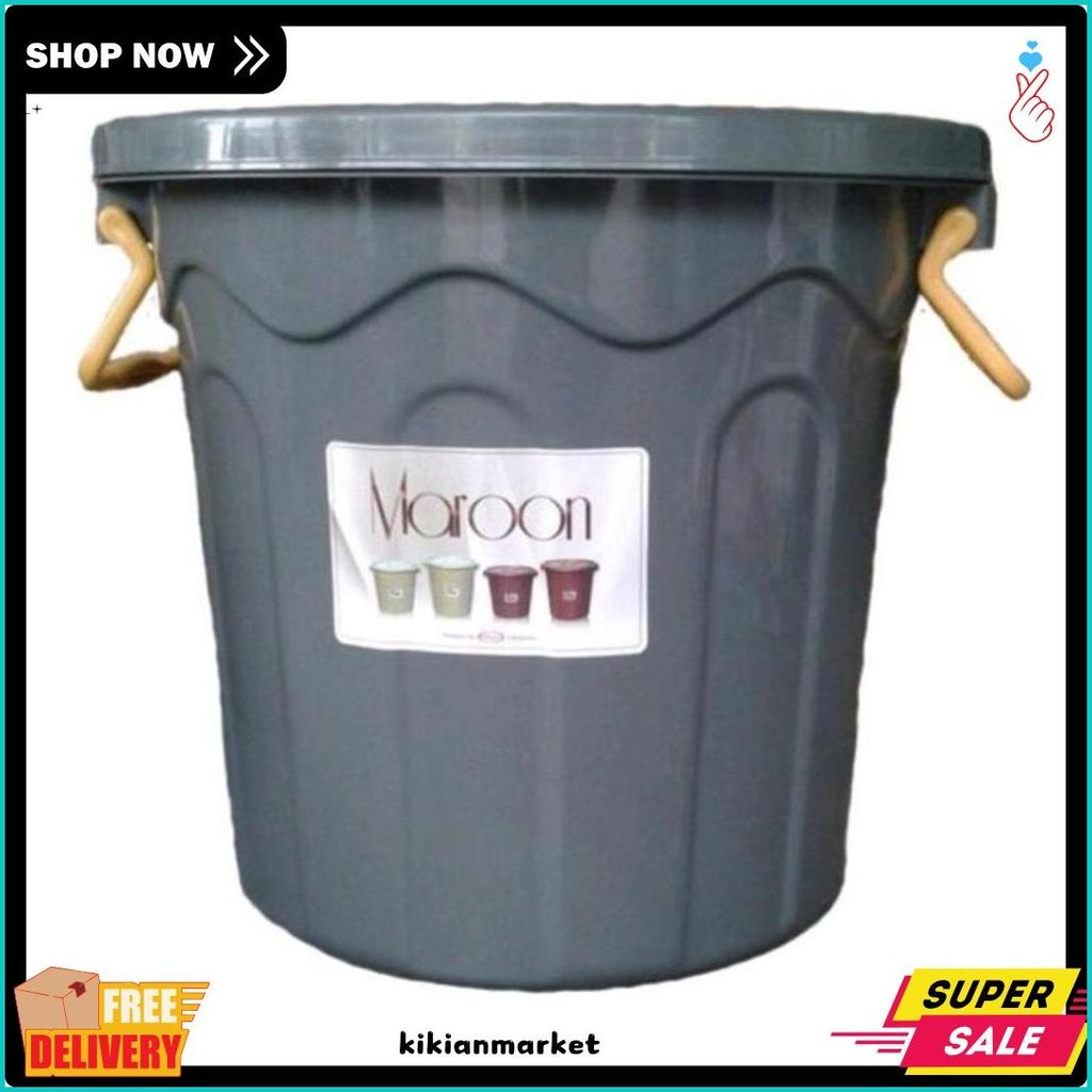 Cod Ember/ Ember Tutup Maroon Plastik /Ember Plastik Abu Tutup