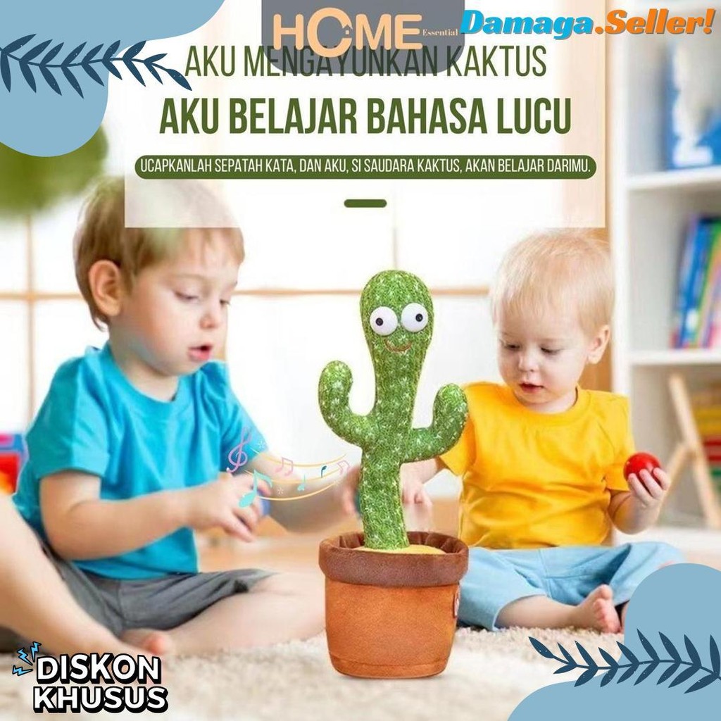 Cod (He) Home Essential Cactus Toy Boneka Pintar Kaktus Dancing Cactus Led Original