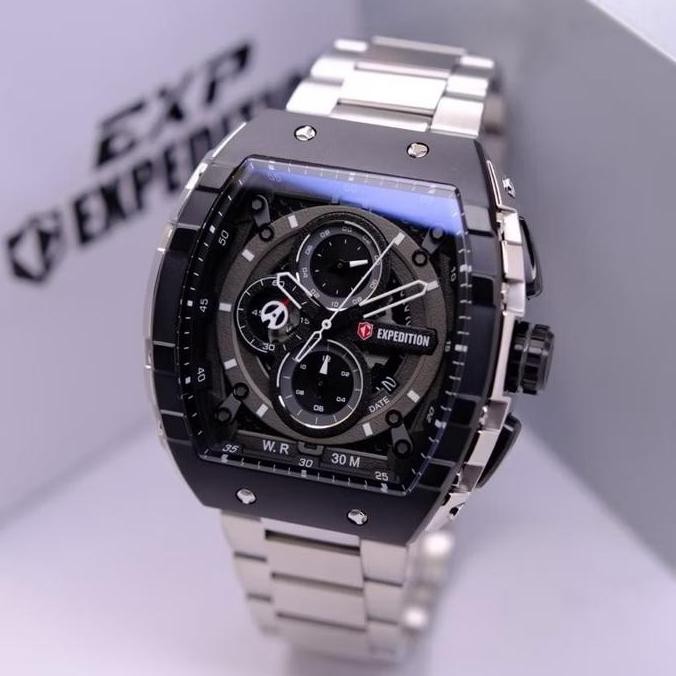Jam Tangan Pria Expedition 6782 E6782 (Original) Analog Tahan Air Watches Stainless Rubber
