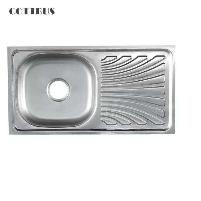 PROMO DISKON - Wastafel Cuci piring COTTBUS lubang stainles 7cm + Siphon + Afur + peredam suara