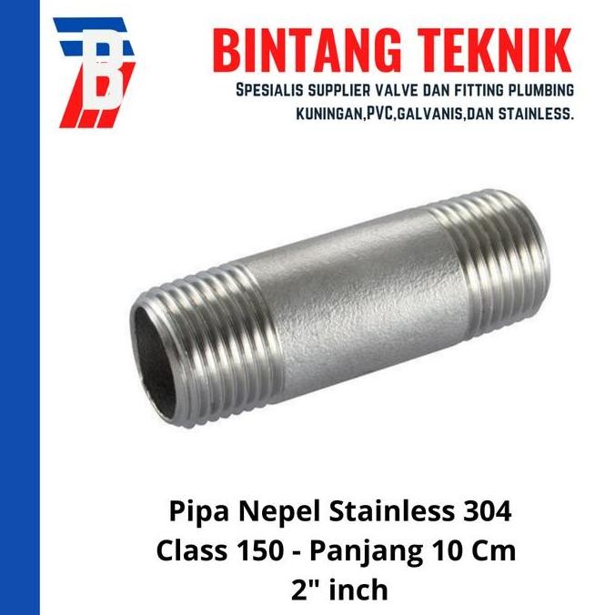 Pipa Nepel (Nipple) 2" inch Stainless 04