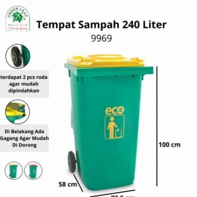 Grosir Tempat Sampah Besar Roda 240 Liter /Tong Sampah 240 Liter Roda