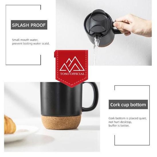 Cork Mug Gelas Cangkir Kopi Teh Keramik Nordic Ceramic Mug Cork Bottom Allshop
