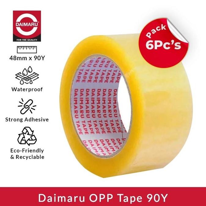 

TERMURAH - Daimaru Tape Lakban Bening 48mm x 90 Yard 2 Inch x 6 Pcs - Opp / Solasi Bening