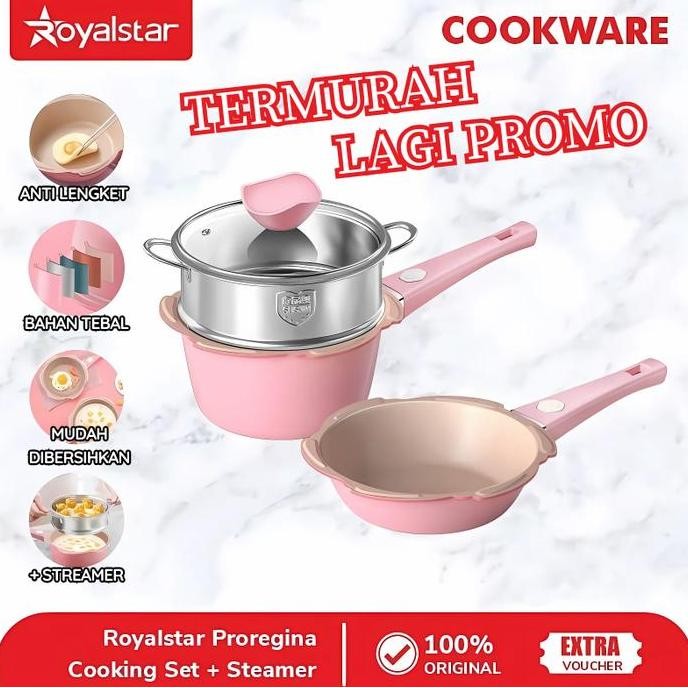 PROMO DISKON - [Set Isi ] Royals Panci Wajan MPASI Anak Proregina Cooking Set Panci Wajan Streamer W