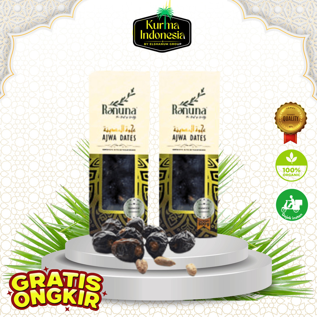 

Kurma Ajwa Ranuna 500gr Organic Premium Azwa Kurma Nabi Best Quality - kurma Indonesi