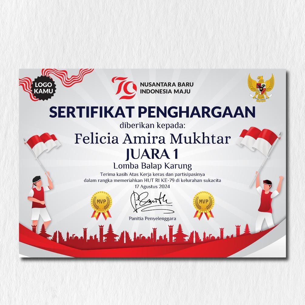 

Hg-24 Sertifikat Lomba 17 Agustus | Cetak Sertifikat Hut Ri | Sertifikat Free Design | Sertifikat
