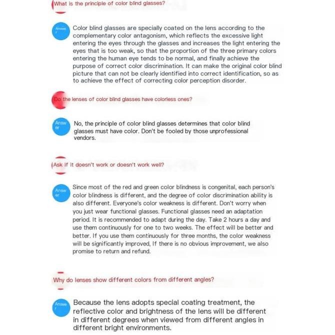 Kacamata Buta Warna Merah Hijau Anti Bluelight Untuk Pria Dan Wanita