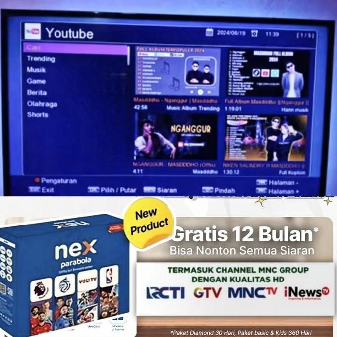 BEBAS ONGKIR - NEX Parabola BIRU digital satelit receiver parabola
