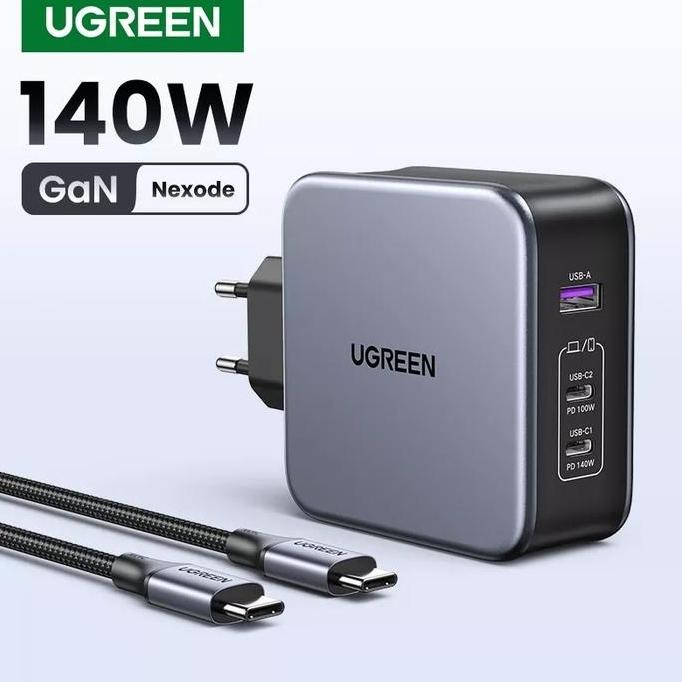 TERBARU - Ugreen Gan Adaptor 140W Nexode GAN Quick charge MacBook laptop HP