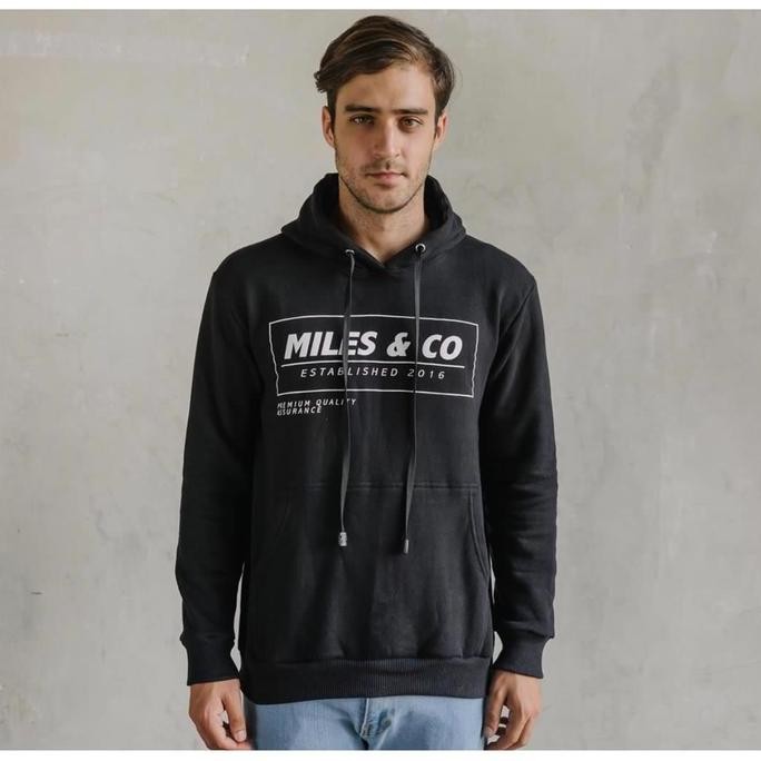 Hoodie Sweater Miles&co - hitam