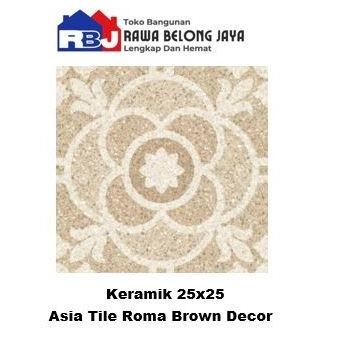Keramik 25x25 Asia Tile Roma Brown Decor / Keramik 25x25 Asia Tile Roma Grey Decor - BROWN aSt