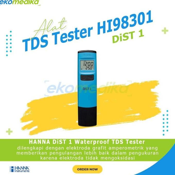 ALAT TDS METER HANNA DIST 1 TESTER WATERPROOF HI 98301 HI98301 HANNA TDS ORIGINAL DAN TERPERCAYA