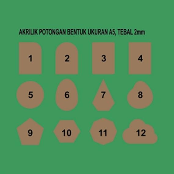 

Rg-4 Potongan Bentuk Akrilik (Non Merek) Ukuran A5 Rg-4