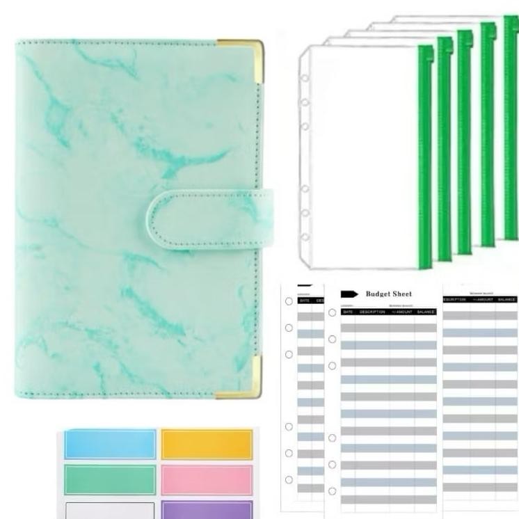 

Set A6 Lengkap Binder Kulit Marmer Nabung Hemat Pemula