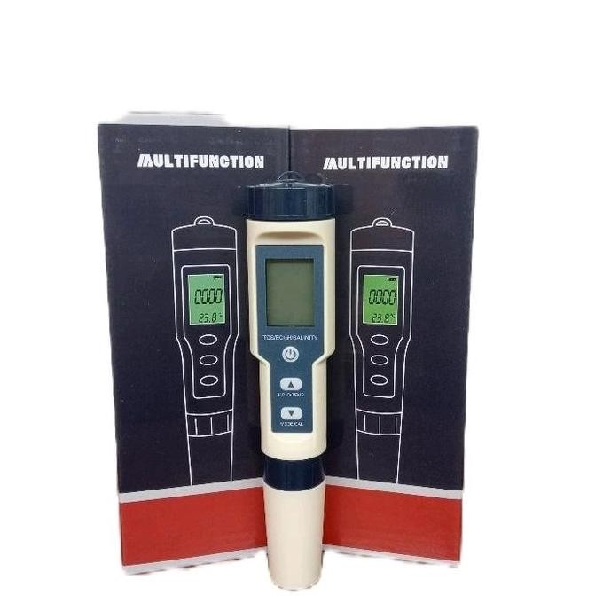 5 IN 1 ALAT UKUR UJI KUALITAS AIR PH TDS SALINITY EC SUHU EZ-9909SP ORIGINAL DAN TERPERCAYA