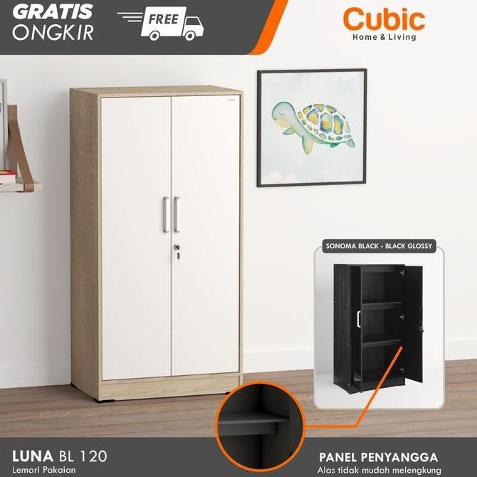 Cubic Lemari Kecil Minimalis / Almari Pakaian 2 Pintu / LUNA BL 120