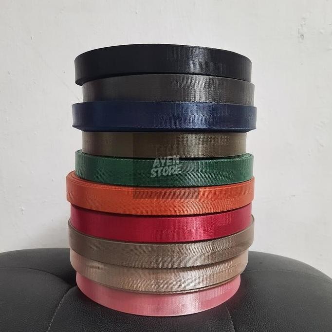 TERMURAH - Webbing nylon 2. cm motif herringbone (per roll / 4m). webbing
