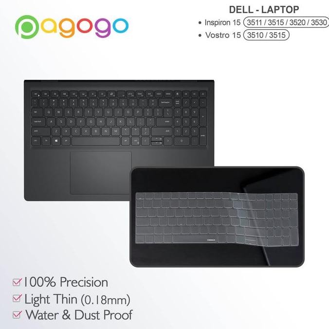 TERMURAH - Skin Keyboard Protector Dell Inspiron 15 3520 3530 Vostro 3515 Tpu Cooskin Silikon