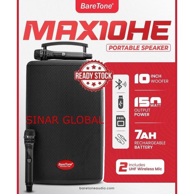 SPEAKER BARETONE 10INCH MAX10HE MAX 10HE BLUETOOTH TWS