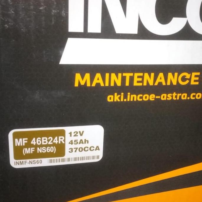 BEBAS ONGKIR - aki kering mobil GS incoe MF NS60 12V 45 ampere