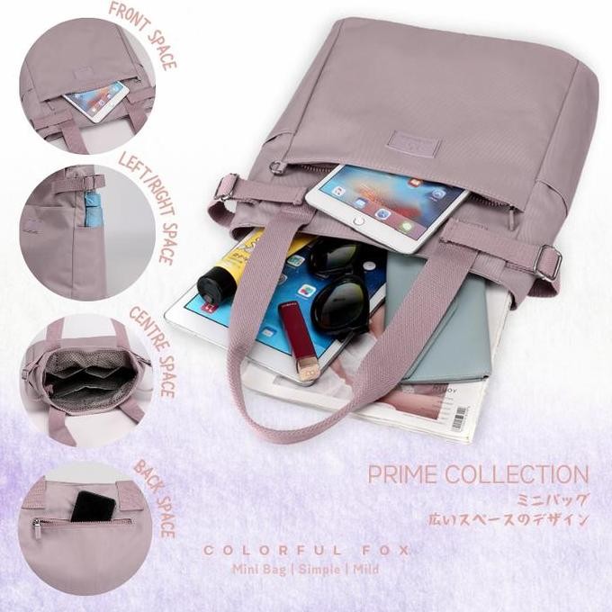 Sale Tas Bahu Wanita Totebag Kuliah Anti Air Colorful Fox 0441