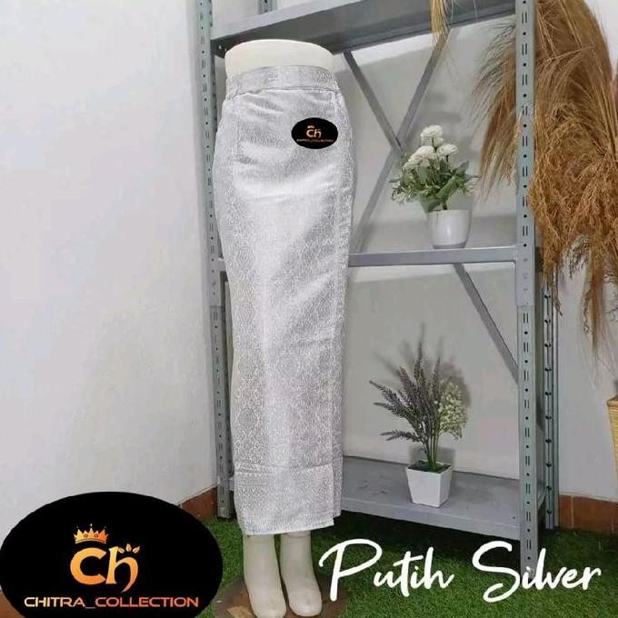Rok Span Songket Kebaya Wanita//Rok Songket Jadi/Rok Span Songket Panjang Belah Samping Karet Pingga