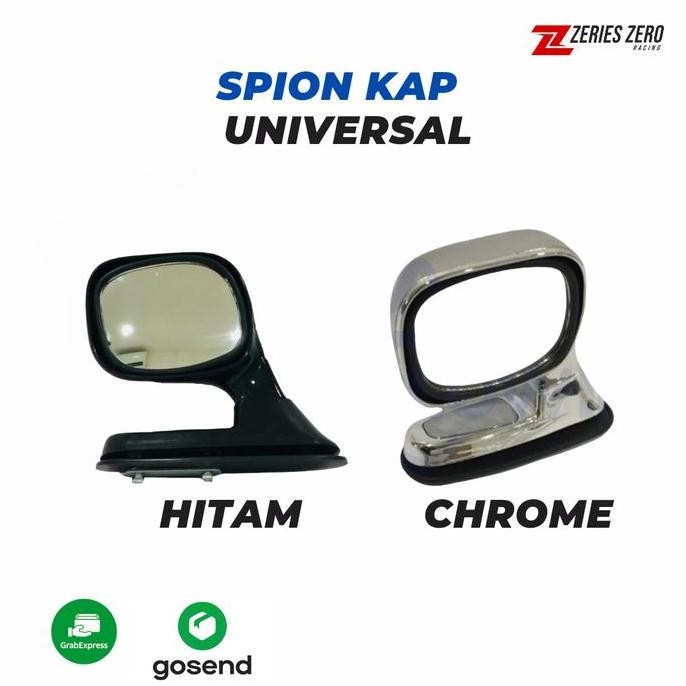 Spion Tanduk / Kap Mesin Mobil Universal Hitam Chrome Spot Mirror Blind Spot Car Terbatas