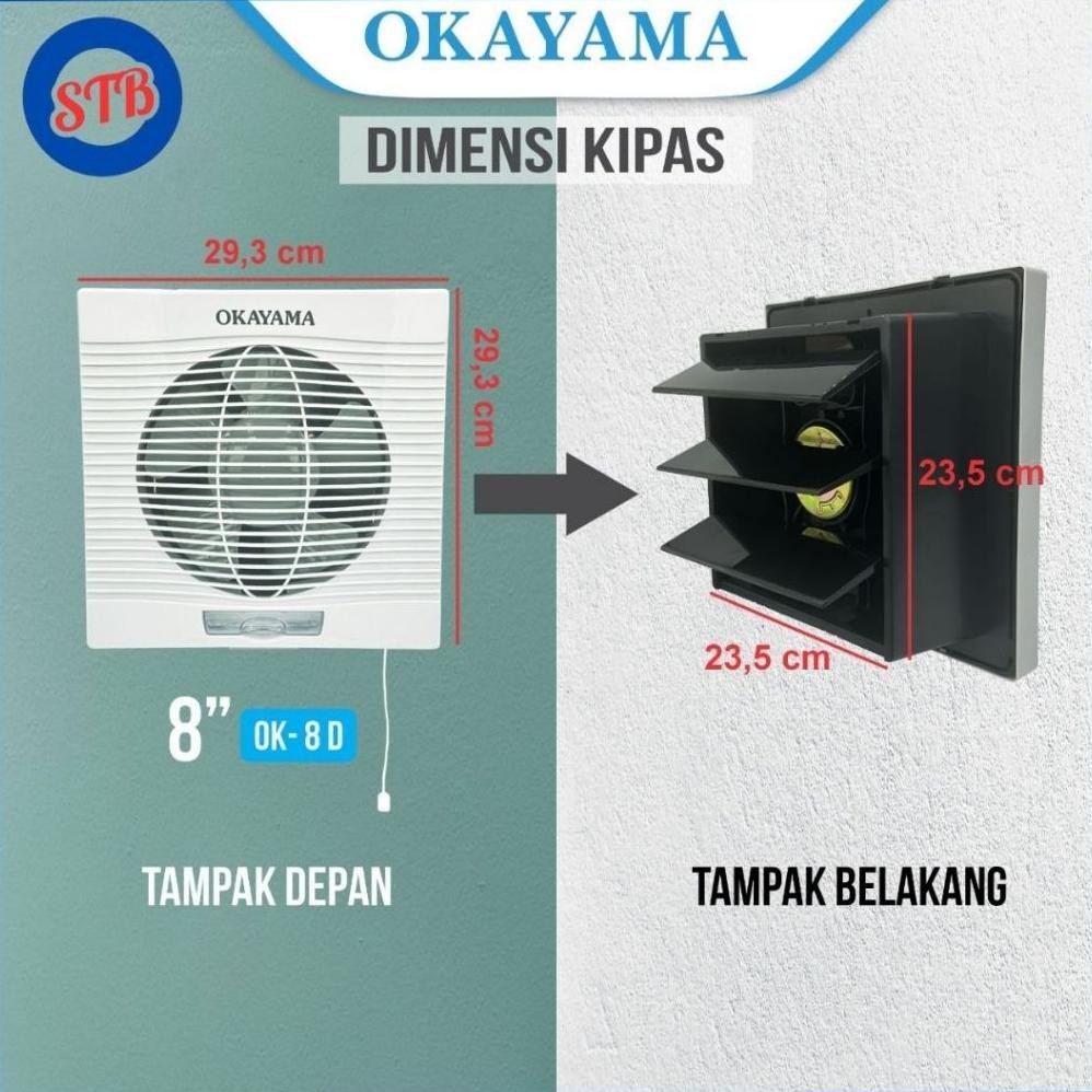 Kipas Angin Exhaust Fan/ Hexos Dinding Okayama 8/10/12 Inch - Ok8D/ Ok10D / Ok12D Terbaru
