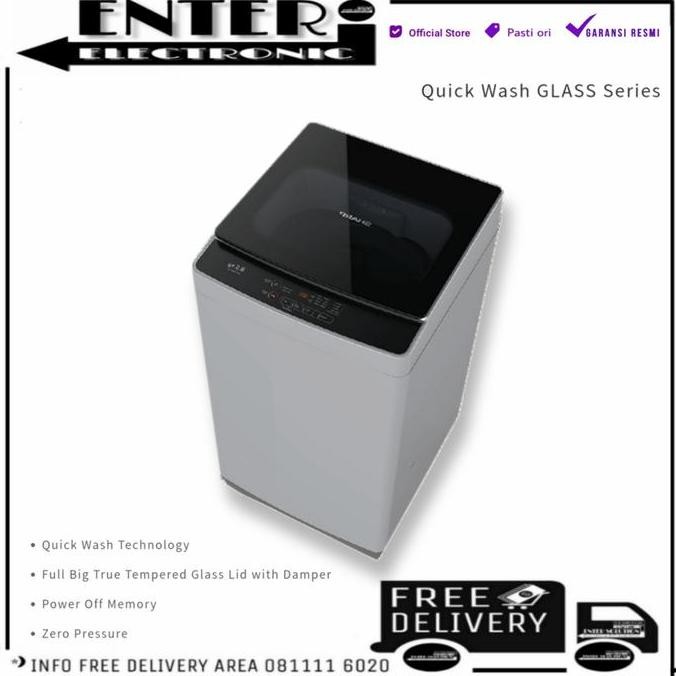 NEW SHARP ESH758TGY - MESIN CUCI TOP LOAD 1 TABUNG 7.5KG SHARP ES H758T GY