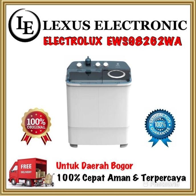BEBAS ONGKIR - ELCTROLUX MESIN CUCI 2 TABUNG 8KG | EWS98262WA | 98262WA | EWS 98262