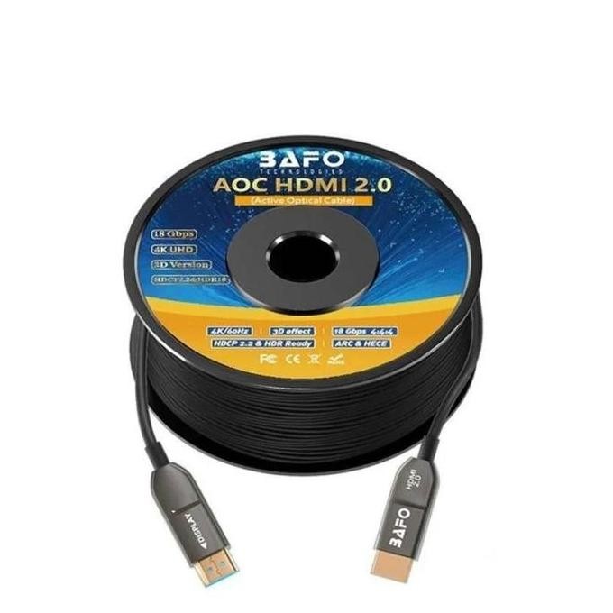 TERBARU - Kabel HDMI BAFO 30 Meter Fiber Optik Bafo HDMI 30M V2.0 4K 3D