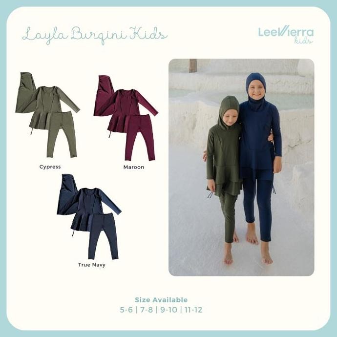 TERBARU - Lee Vierra Layla Burqini Kids, Baju Renang Muslim Anak