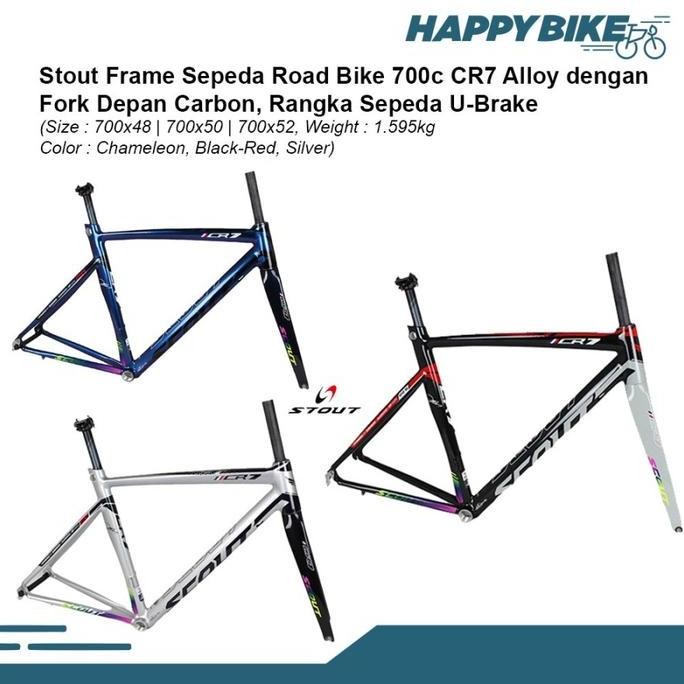 Promo SCOUT Frame Sepeda Balap Road Bike CR7 Alloy Fork Carbon 700c U Brike COD