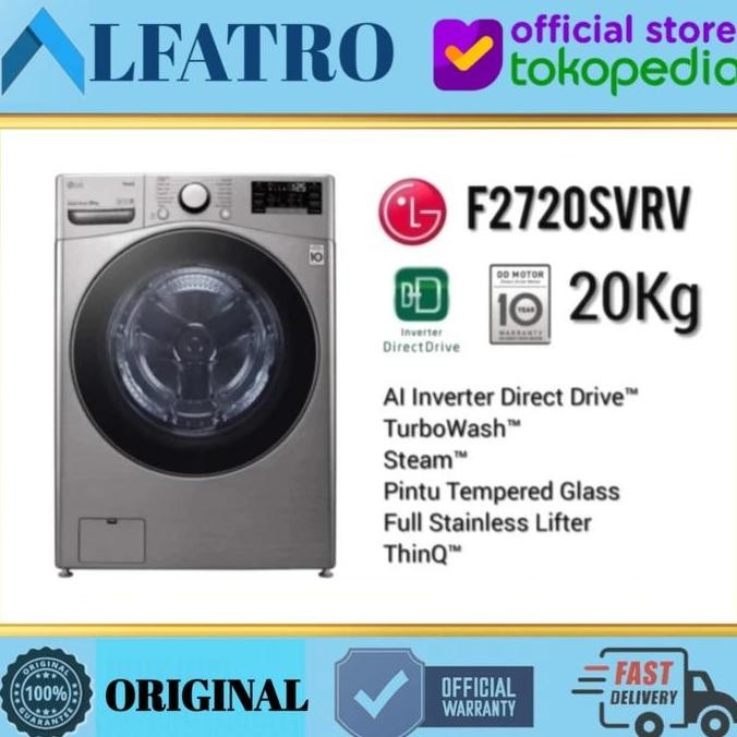 NEW LG Mesin Cuci 20kg F2720SVRV Front Loading Inverter F 2720SVRV | F2720