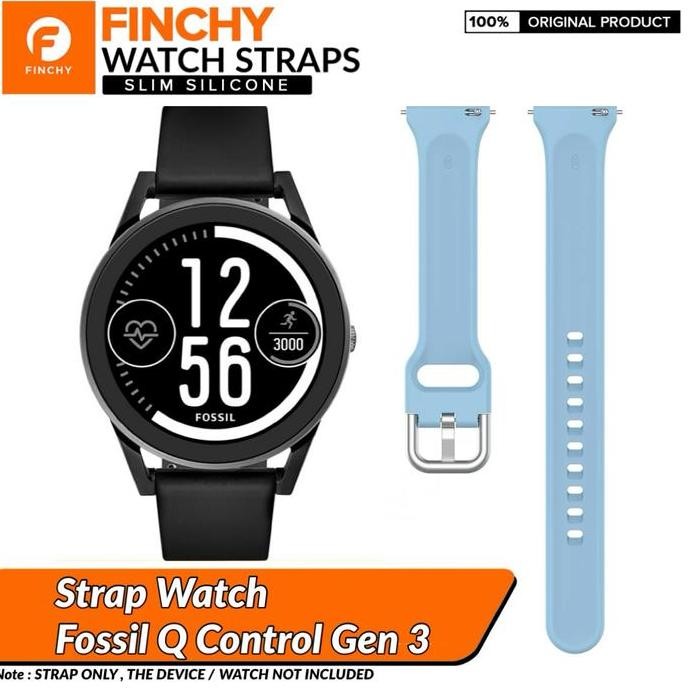 TERLARIS - Finchy slim Silicone Strap Fossil Q control Gen 3 Replacement Wristban