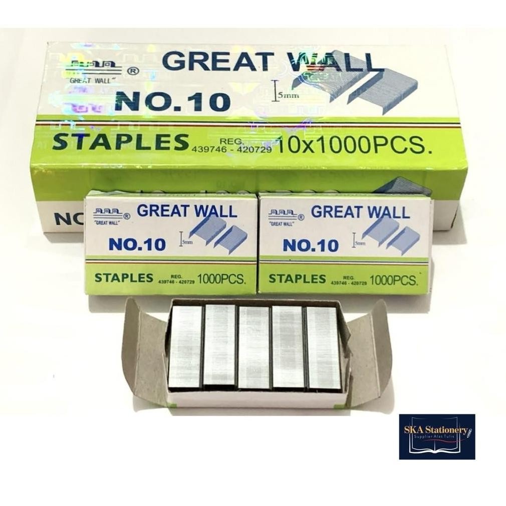 

New Arrival Refill/Isi Staples Greatwall No 10 Ori (Pak) New Arrival