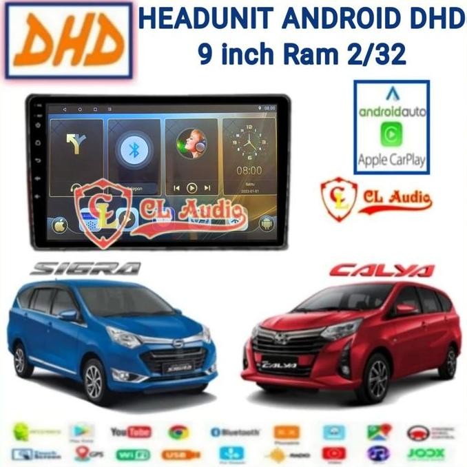 TERBARU - Head Unit Android DHD 9 Inch Calya /Sigra Soket Pnp