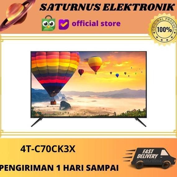 NEW Led Smart Android TV Sharp 4T C70CK3X 70 Inch UHD 4K HDR10 Chromecast